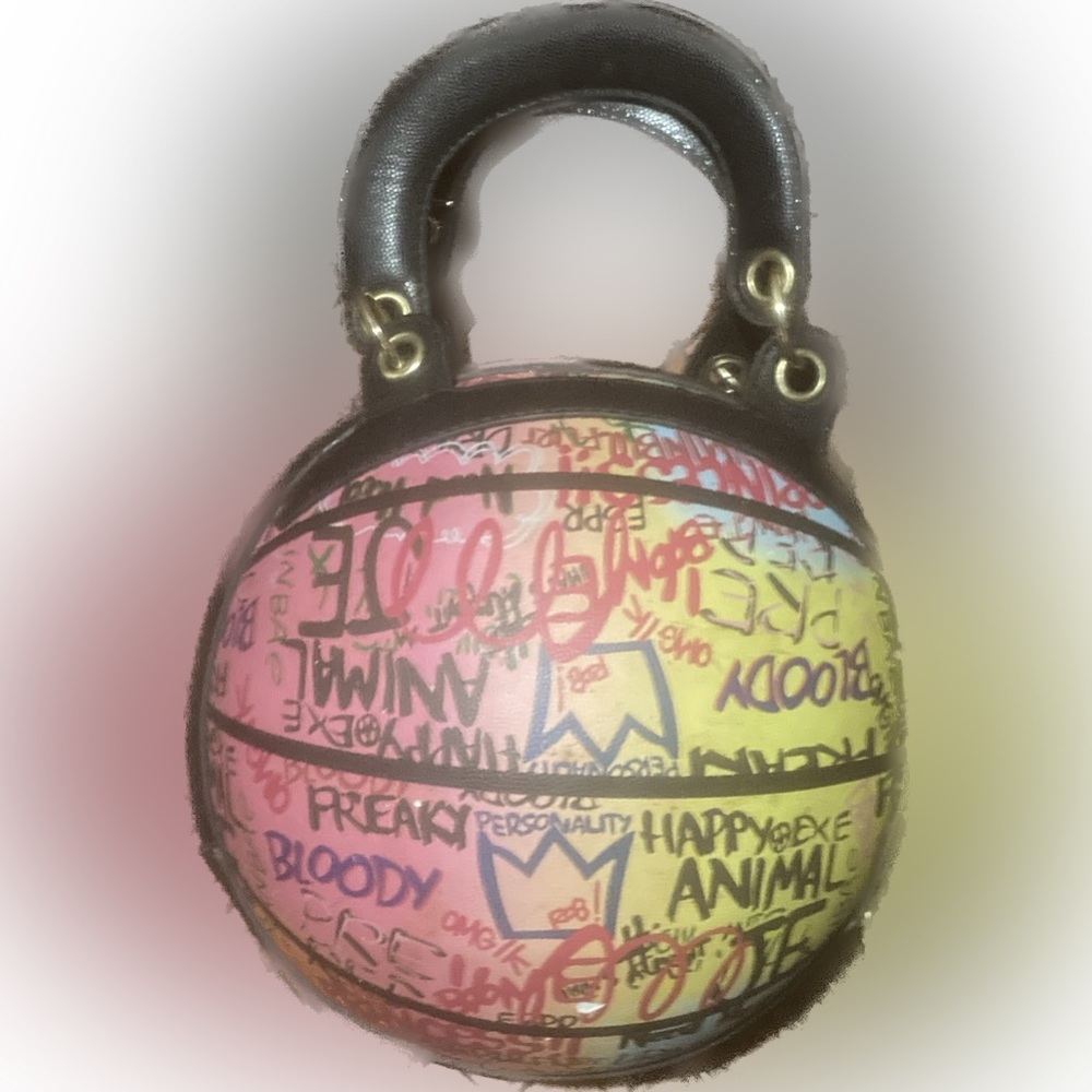 Rainbow Graffiti Basketball Handbag
